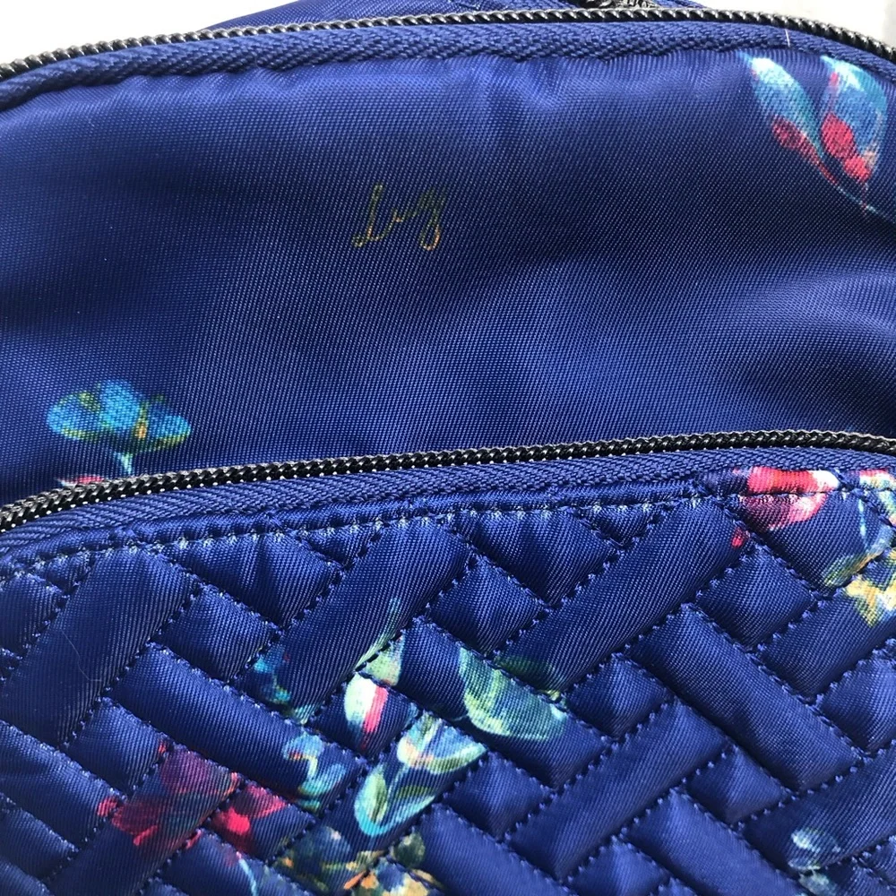 Lug Can Can Quilted Blue Floral Convertible Crossbody Bag NWT